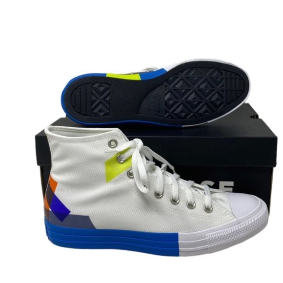 Converse Ctas High Top Shoe Skate For Men Canvas White Multi Sneakers 173184F - Picture 6 of 11